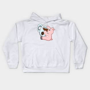 Pig with Cup of Coffee Kids Hoodie